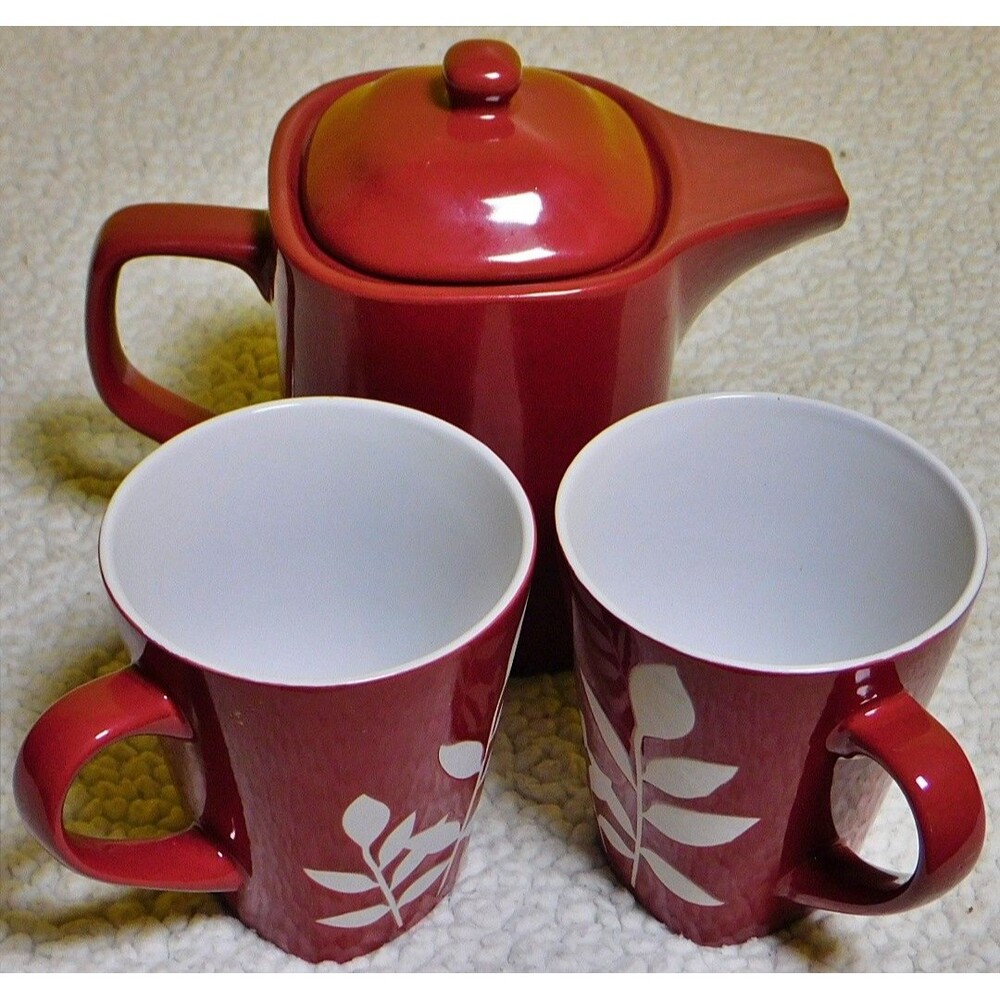 California Pantry Red Fern Tea Set